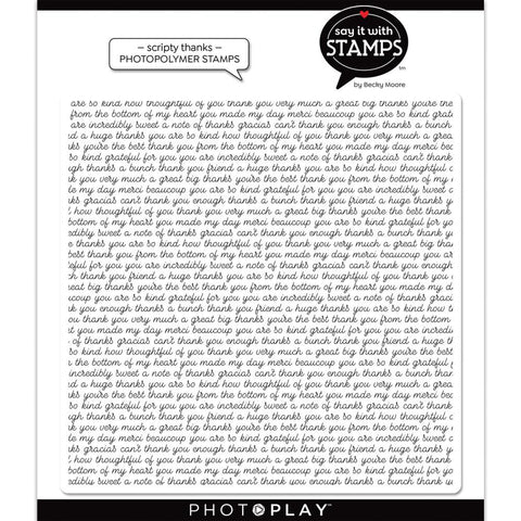 PhotoPlay Say It With Stamps Photopolymer Stamps Scripty Thanks