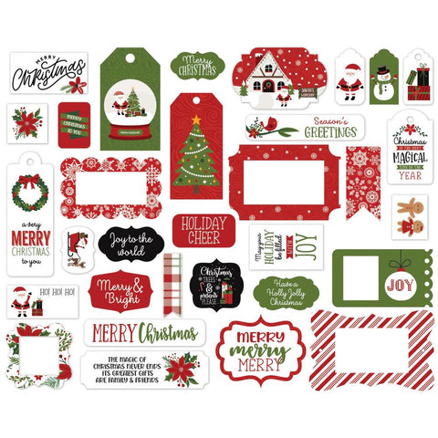 Echo Park Cardstock Ephemera 33/Pkg Frames & Tags, Christmas Magic