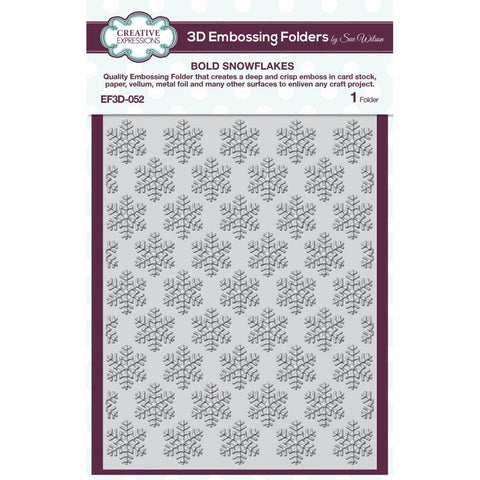 Creative Expressions 3D Embossing Folder 5.75"X7.5" Bold Snowflakes