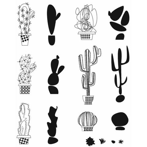 Tim Holtz Cling Stamps 7"X8.5" Mod Cactus