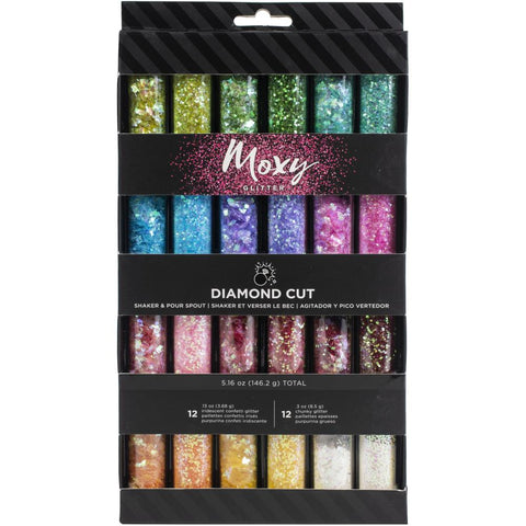Moxy Chunky & Confetti Glitter .3oz 24/Pkg Diamond Cut