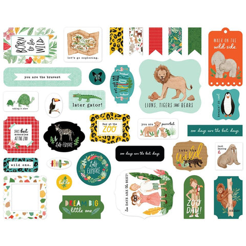 Echo Park Cardstock Ephemera 33/Pkg Icons, Animal Kingdom