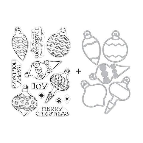 Hero Arts Clear Stamp & Die Combo Holiday Ornaments