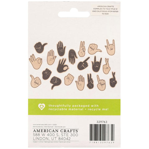 American Crafts Sustainable Journaling Wood Shapes 20/Pkg Hands