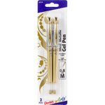 Pentel Slicci Metallic Gel Pens .8mm 2/Pkg Gold Ink