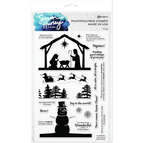 LC Simon Hurley create. Clear Stamps 6"X9" Christmas Silhouettes