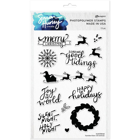 S20 Simon Hurley create. Clear Stamps 6"X9" Handwritten Christmas