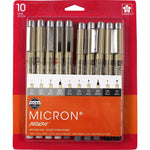 Pigma Micron Set Assorted 10/Pkg Grey and Black