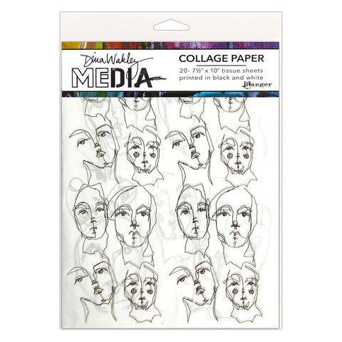 Dina Wakley Media Collage Tissue Paper 7.5"X10" 20/Pkg Church Doodles