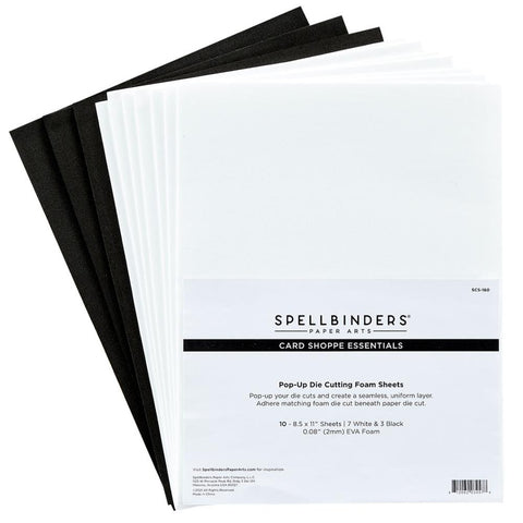 Spellbinders Card Shoppe Essentials Foam Sheets 8.5"X11" (7) White, (3) Black