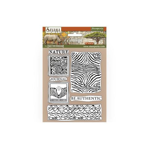 S50 Stamperia Cling Rubber Stamp 5.5"X7" Zebra Texture, Savana