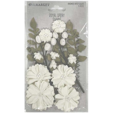 49 And Market Royal Spray Paper Flowers 15/Pkg Ivory