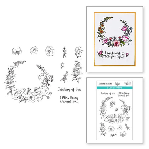 S40 Spellbinders Clear Stamp Set By Sushma Hegde Being Around You Wreath