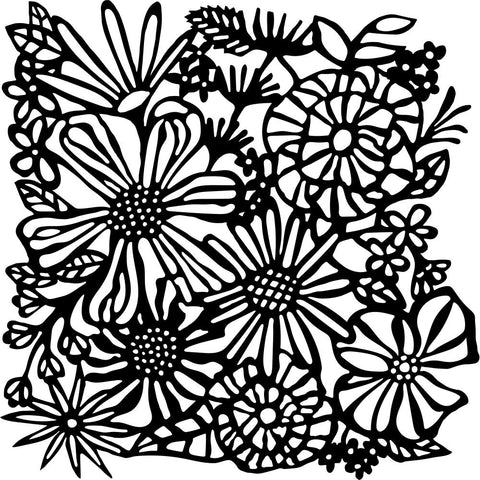 Stamperia Stencil 7.87X9.84-Poppy & Flower, Atelier des Arts