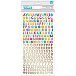 American Crafts Paige Evans Splendid Thickers Stickers 494/Pkg Alphabet W/Gold Foil Accents