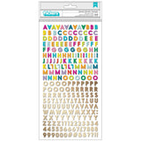 American Crafts Paige Evans Splendid Thickers Stickers 494/Pkg Alphabet W/Gold Foil Accents