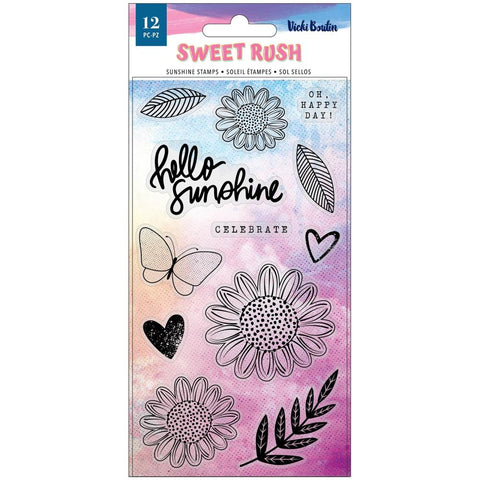 S50 American Crafts Vicki Boutin Sweet Rush Clear Stamps 12/Pkg Sunshine