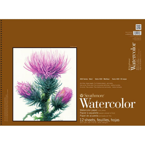 Strathmore Watercolor Paper Pad Spiral Bound 11"X15" 140lb, 12 Sheets