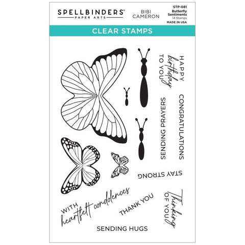 Spellbinders Clear Stamp Set By Bibi Cameron Butterfly Sentiments- Bibi's Butterflies