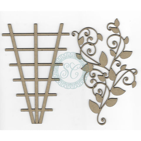 Scrapaholics Laser Cut Chipboard 2mm Thick Layered Trellis, 2/Pkg, 6" To 4"