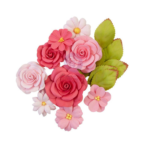 Prima Marketing Mulberry Paper Flowers Rosy Hues/Painted Floral