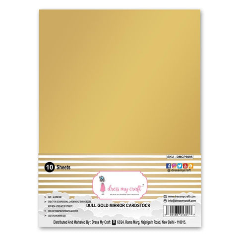 Dress My Craft Extra Smooth Cardstock 8.25"X11.75" 10/Pkg Dull Gold Mirror