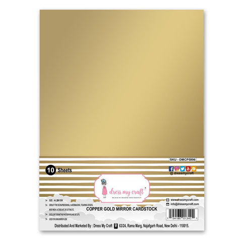 Dress My Craft Extra Smooth Cardstock 8.25"X11.75" 10/Pkg Copper Gold Mirror