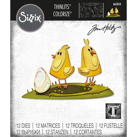 Sizzix Thinlits Dies By Tim Holtz 12/Pkg Papercut Chicks Colorize