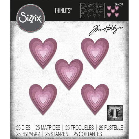 Sizzix Thinlits Dies By Tim Holtz 25/Pkg Stacked Tiles Hearts