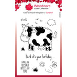 Woodware Clear Stamp 4"X6" Singles Fuzzie Friends Connie The Cow