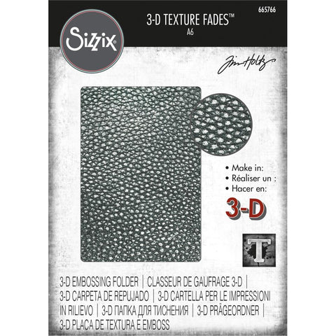 Sizzix 3D Texture Fades Embossing Folder By Tim Holtz Cracked Leather