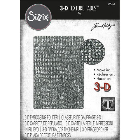 Sizzix 3D Texture Fades Embossing Folder By Tim Holtz Woven