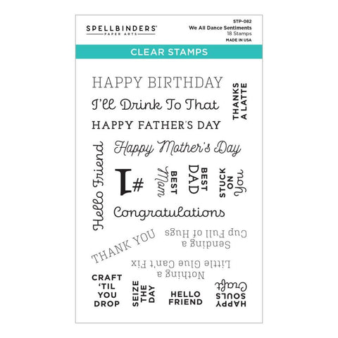 Spellbinders Clear Acrylic Stamps We All Dance Sentiments
