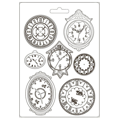 Stamperia Soft Maxi Mould 8.5"X11.5" Clocks, Garden Of Promises