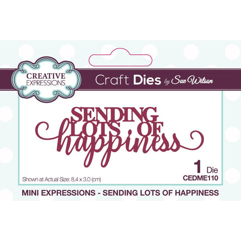 Creative Expressions Craft Dies By Sue Wilson Sentiments Sending Lots Of Happiness