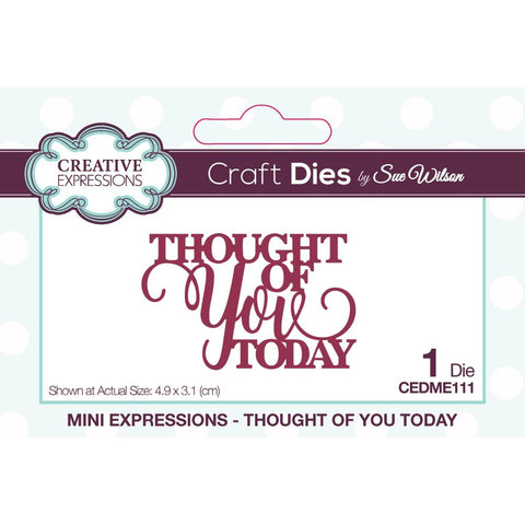 Creative Expressions Craft Dies By Sue Wilson Mini Sentiments Thought Of You Today