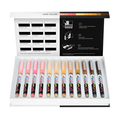 Karin Decobrush Pigment Markers 12/Pkg Nude Colors