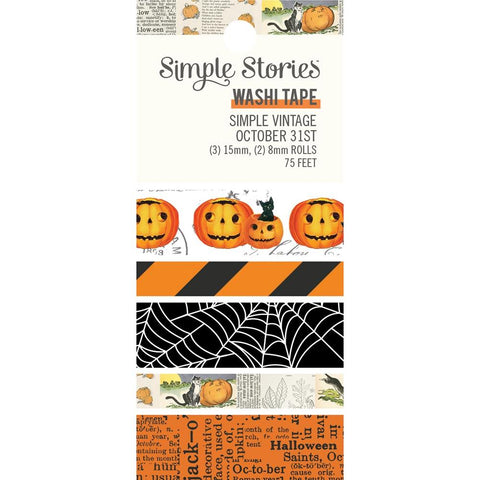 Simple Stories Simple Vintage October 31st Washi Tape 5/Pkg