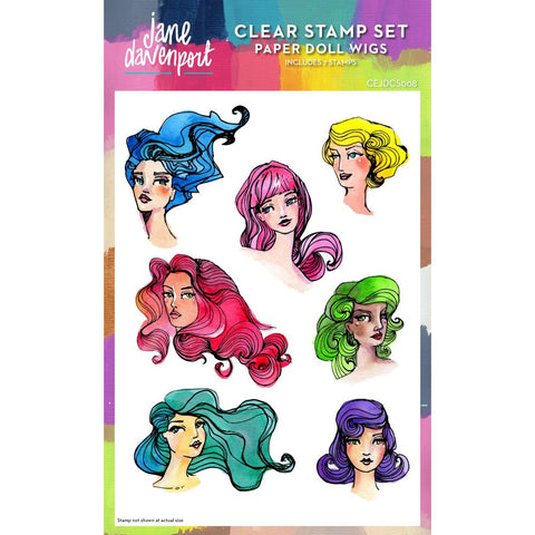 Creative Expressions 6"X8" Clear Stamp Set By Jane Davenport Paper Doll Wigs