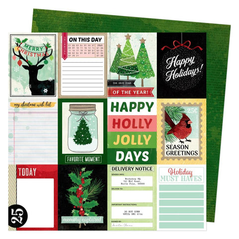 Vicki Boutin Evergreen & Holly Dble-Sided Cardstock 12"X12" Jolly Days