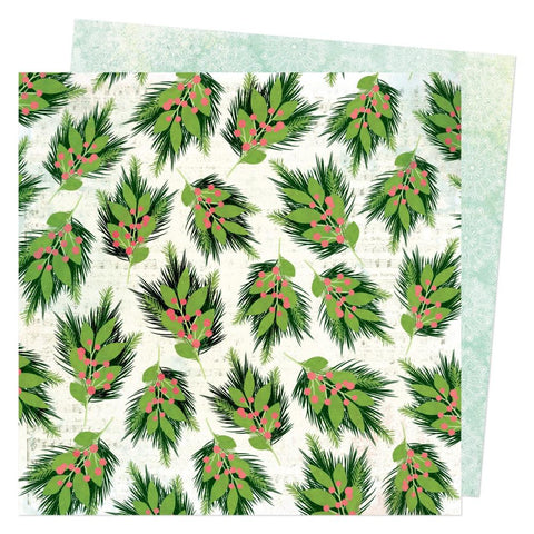 Vicki Boutin Evergreen & Holly Dble-Sided Cardstock 12"X12" Boughs Of Holly