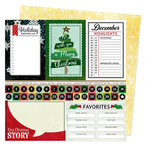 Vicki Boutin Evergreen & Holly Dble-Sided Cardstock 12"X12" December Highlights