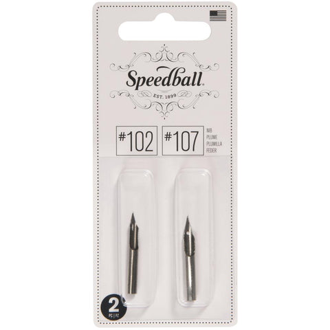 Speedball Calligraphy Pen Nibs 2/Pkg 102 & 107