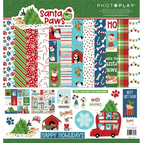 S25 PhotoPlay Collection Pack 12"X12" Santa Paws - Dog