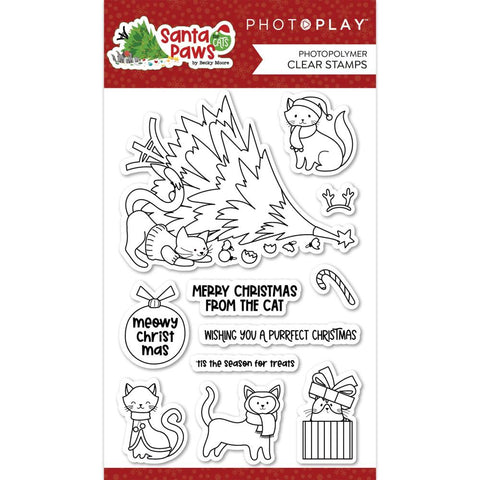 S25 PhotoPlay Photopolymer Clear Stamps Santa Paws - Cat