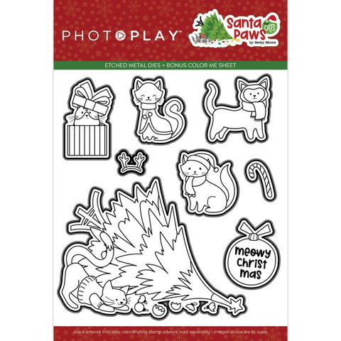 S25 PhotoPlay Etched Die Santa Paws - Cat