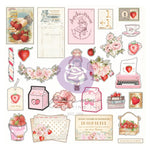 Strawberry Milkshake Cardstock Ephemera 26/Pkg Shapes, Tags, Words, Foiled Accents