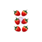 Strawberry Milkshake Strawberry Enamel Charms 6/Pkg