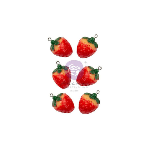 Strawberry Milkshake Strawberry Enamel Charms 6/Pkg