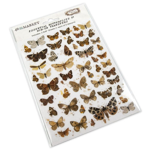 49 And Market Essential Rub-Ons 6"X8" 2/Sheets Butterflies 01